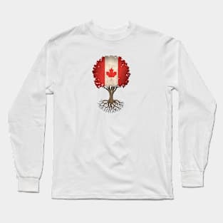 Tree of Life with Canadian Flag Long Sleeve T-Shirt